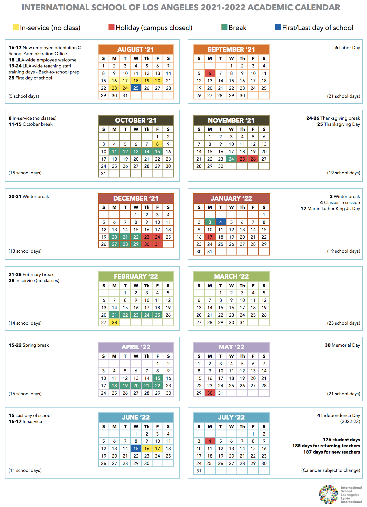 Csulb 2022 23 Calendar Calendar | International School Of Los Angeles