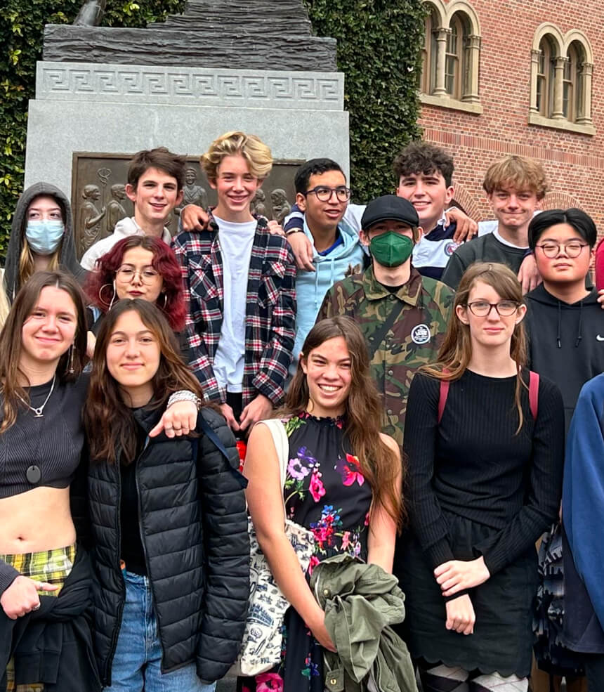 Group of high school students on field trip